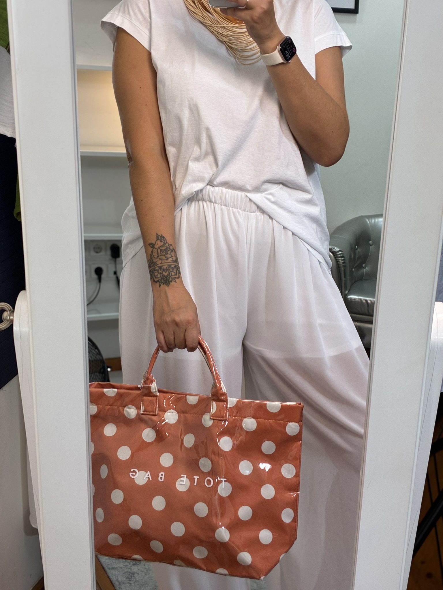 Tote Bag lunares plastificado