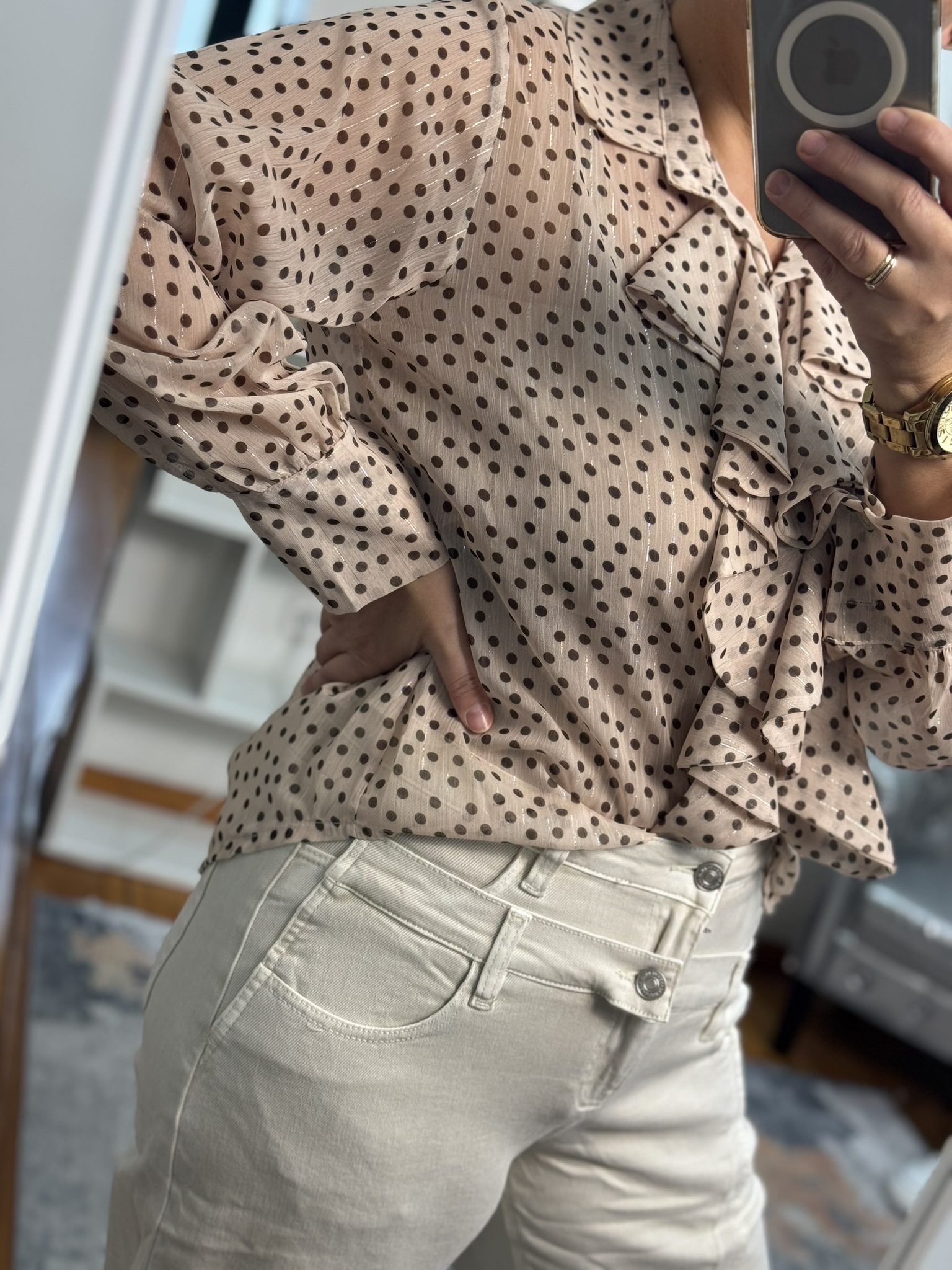 Camisa lunares volantes
