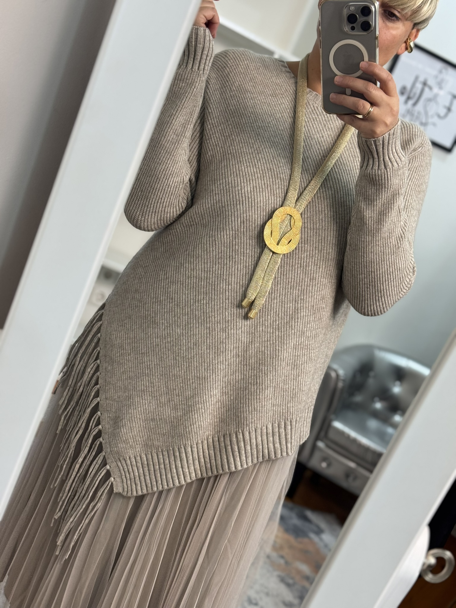 Vestido combinado asimétrico Premium