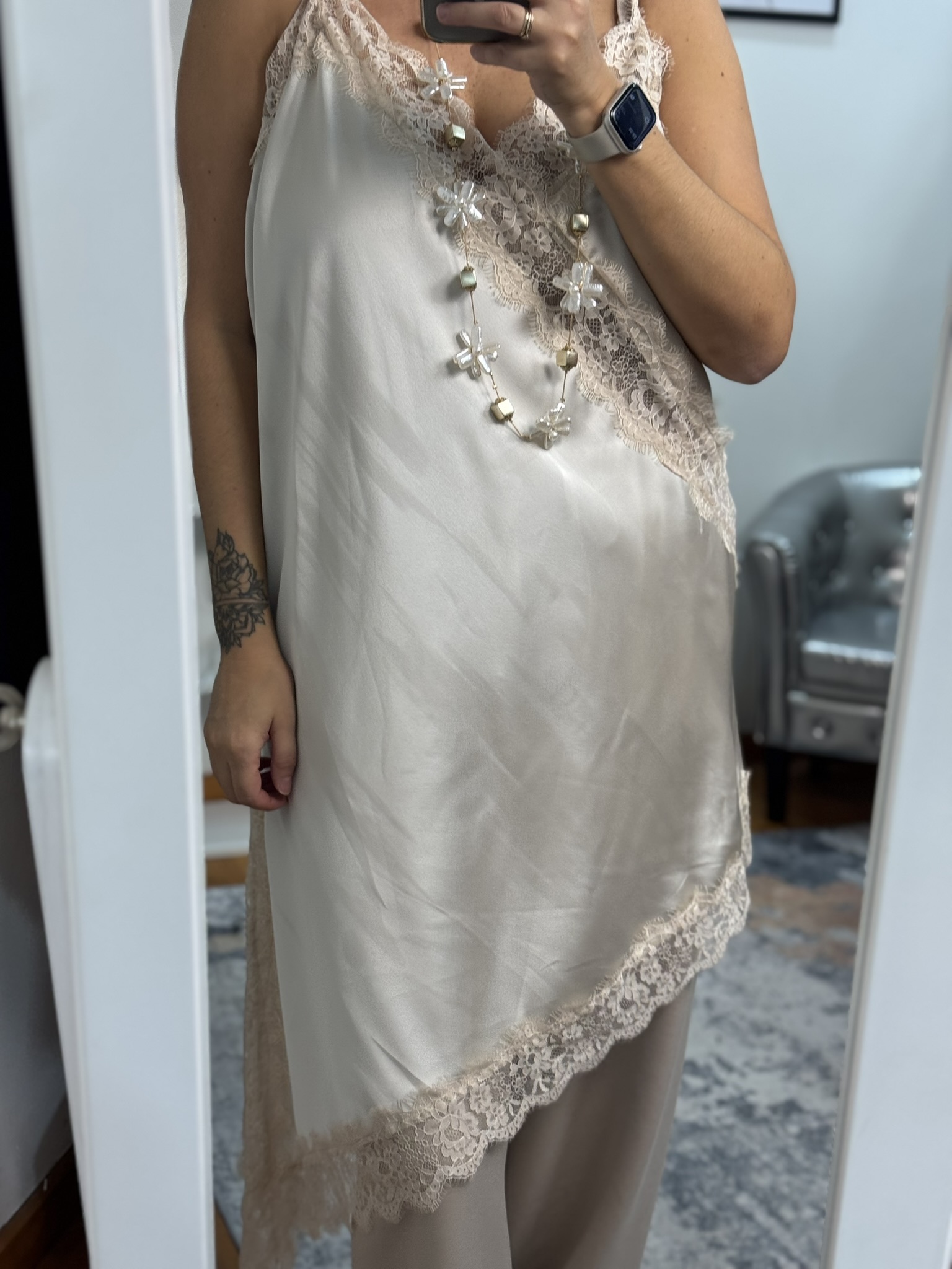 Vestido lencero asimétrico