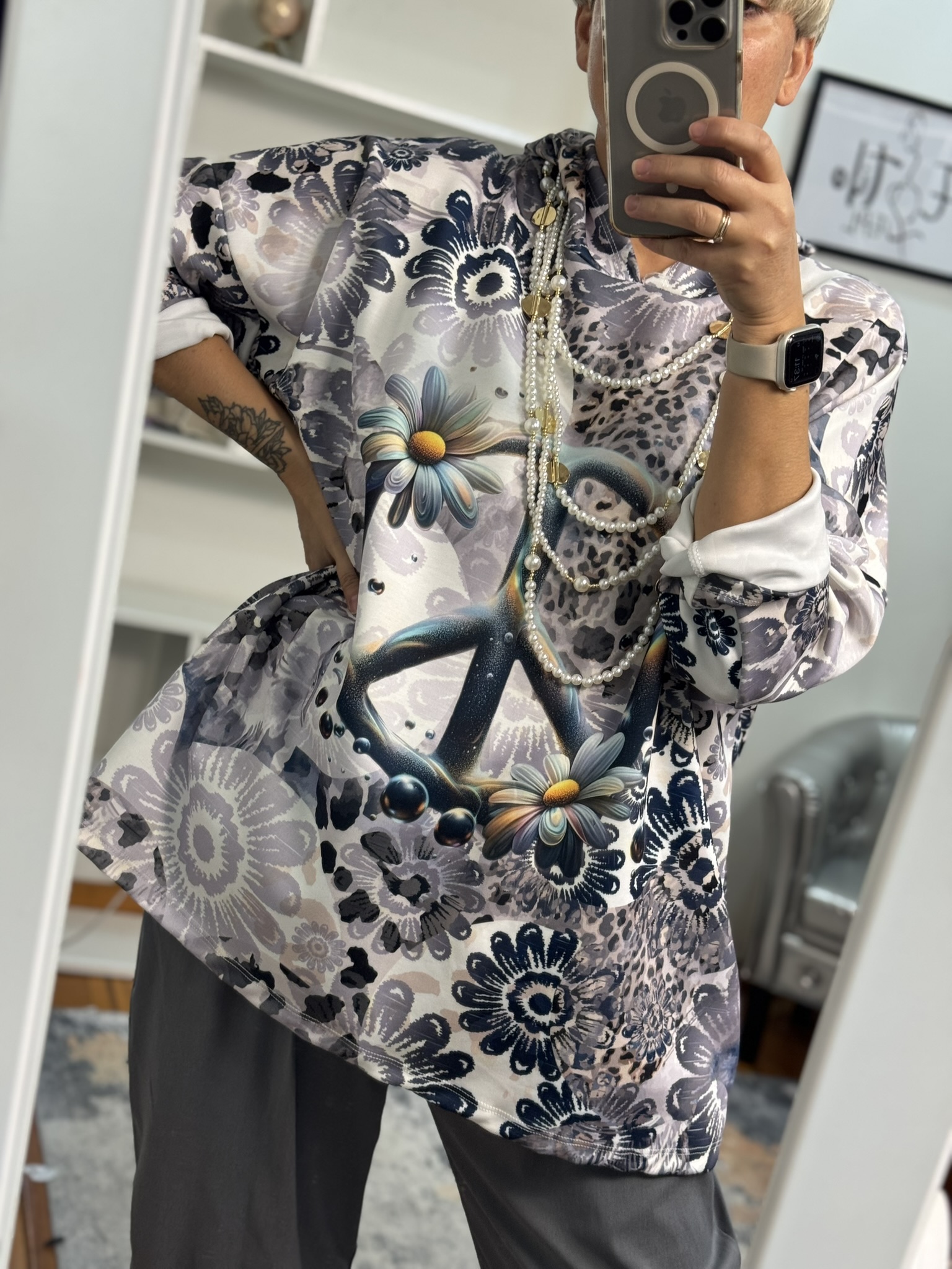 Sudadera estampada paz