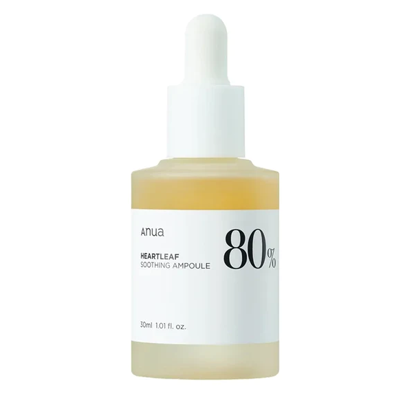 ANUA Heartleaf 80% Soothing Ampoule – nomierinošs un mitrinošs sejas serums