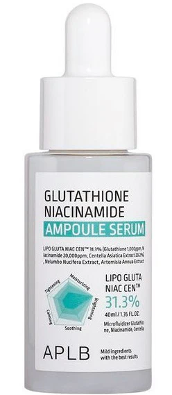 APLB Glutathione Niacinamide Ampoule Serum - mitrinošs un izgaismojošs sejas serums