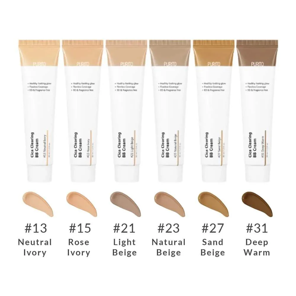 PURITO Cica Clearing BB Cream – tonējošs sejas krēms
