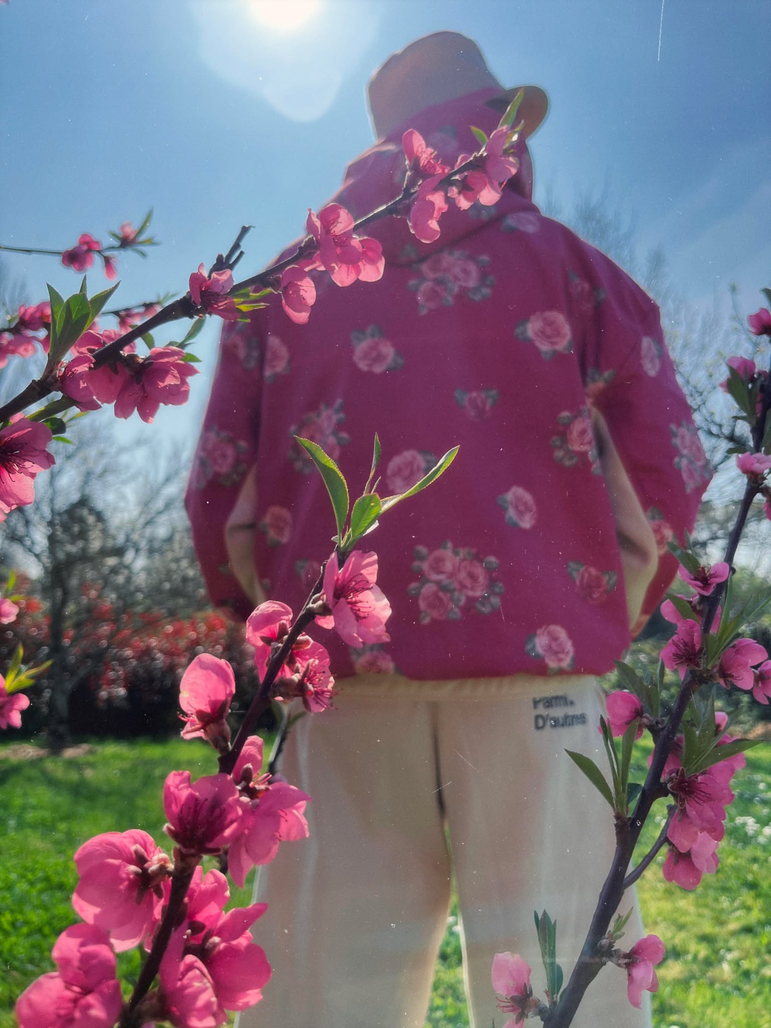 Hoodie upcyclé - Roses