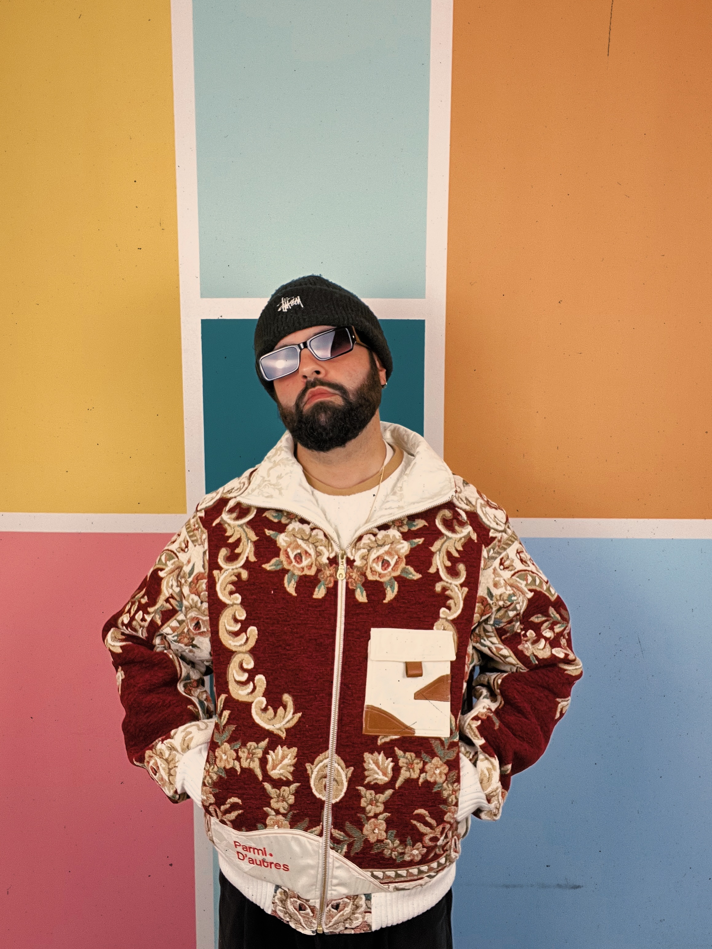 Bomber upcyclé - Carmin