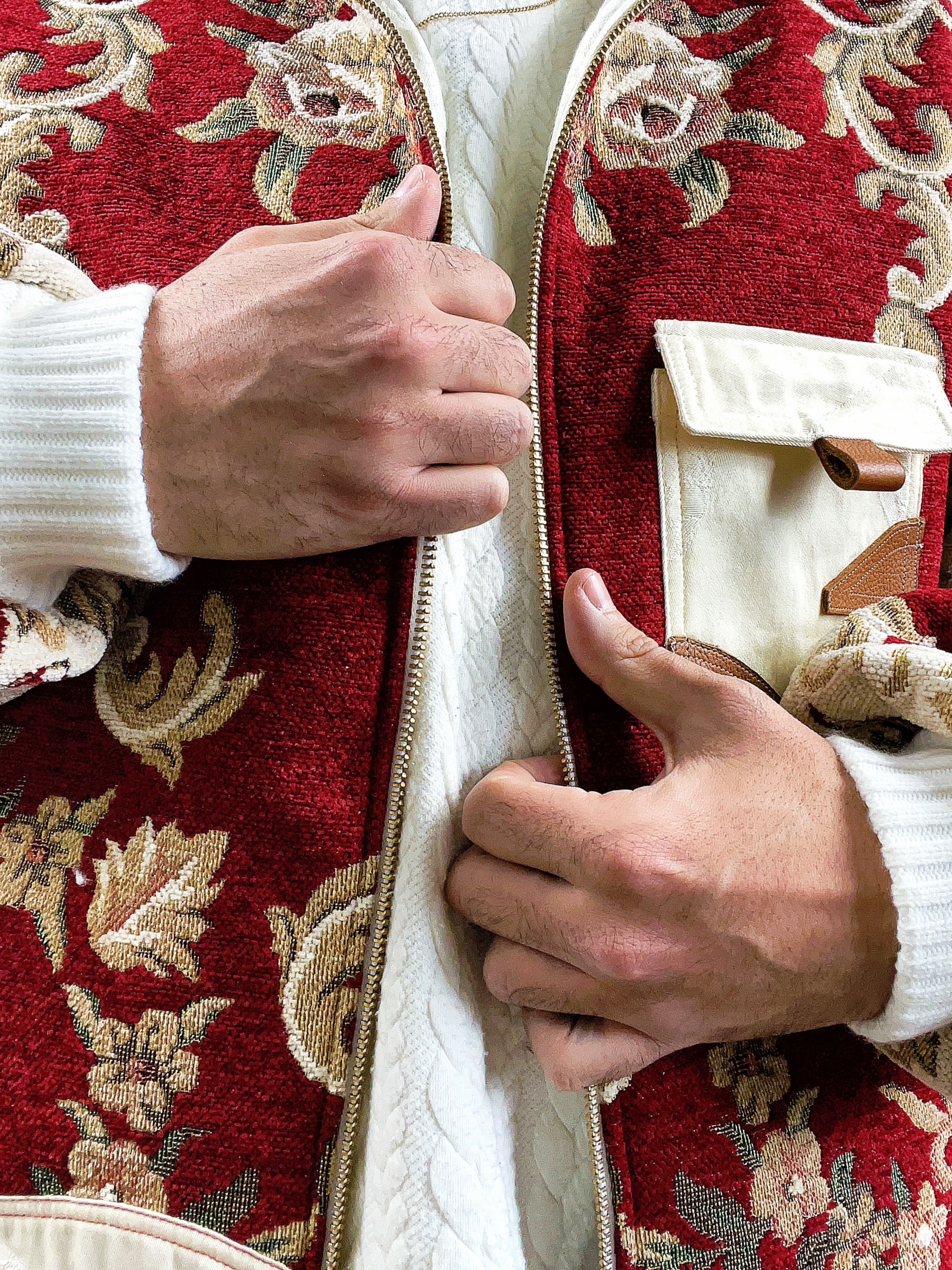 Bomber upcyclé - Carmin