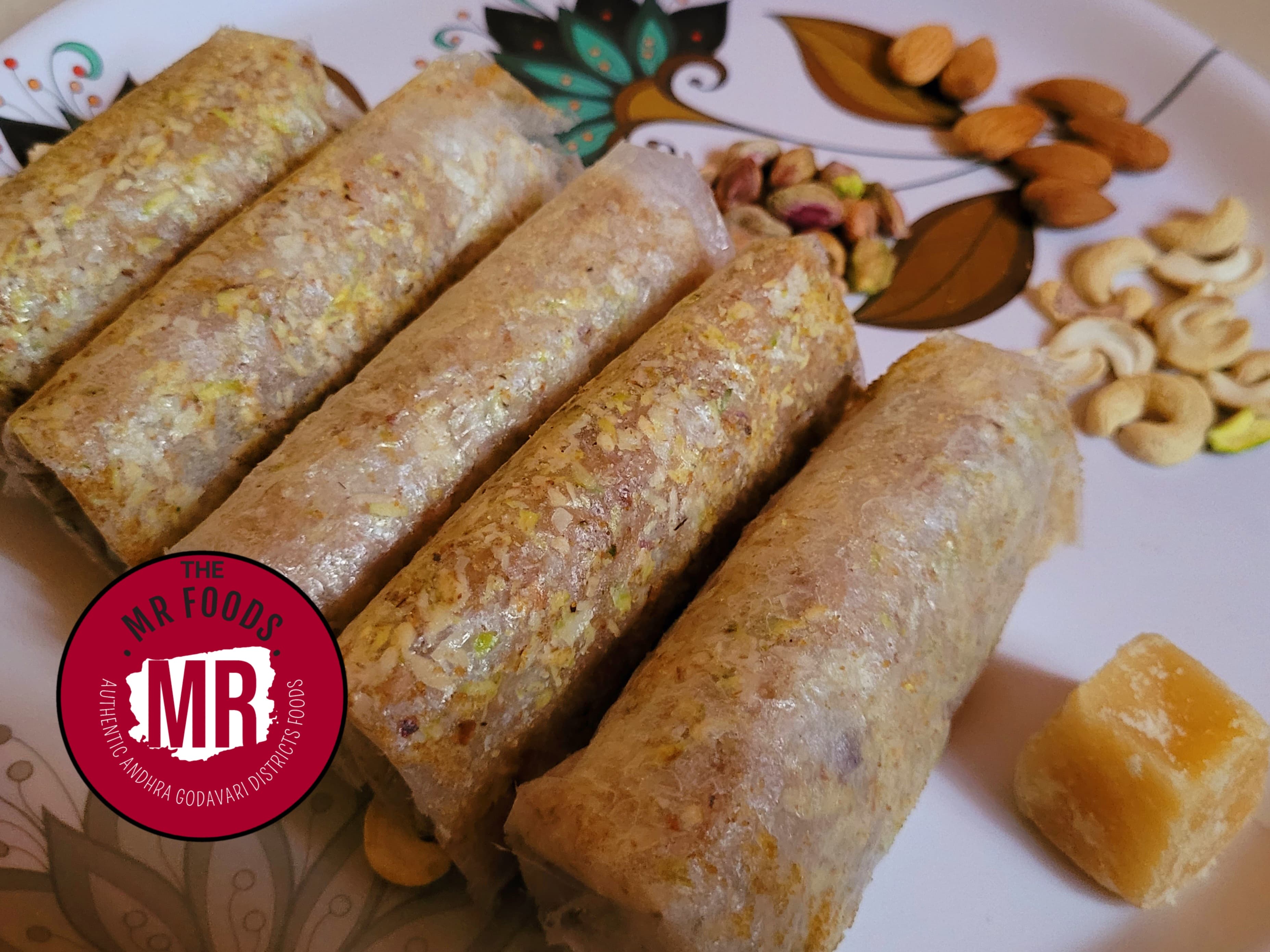 Dry fruit Bellam Putharekulu (Kaju, Pista, Badam & Ghee)
