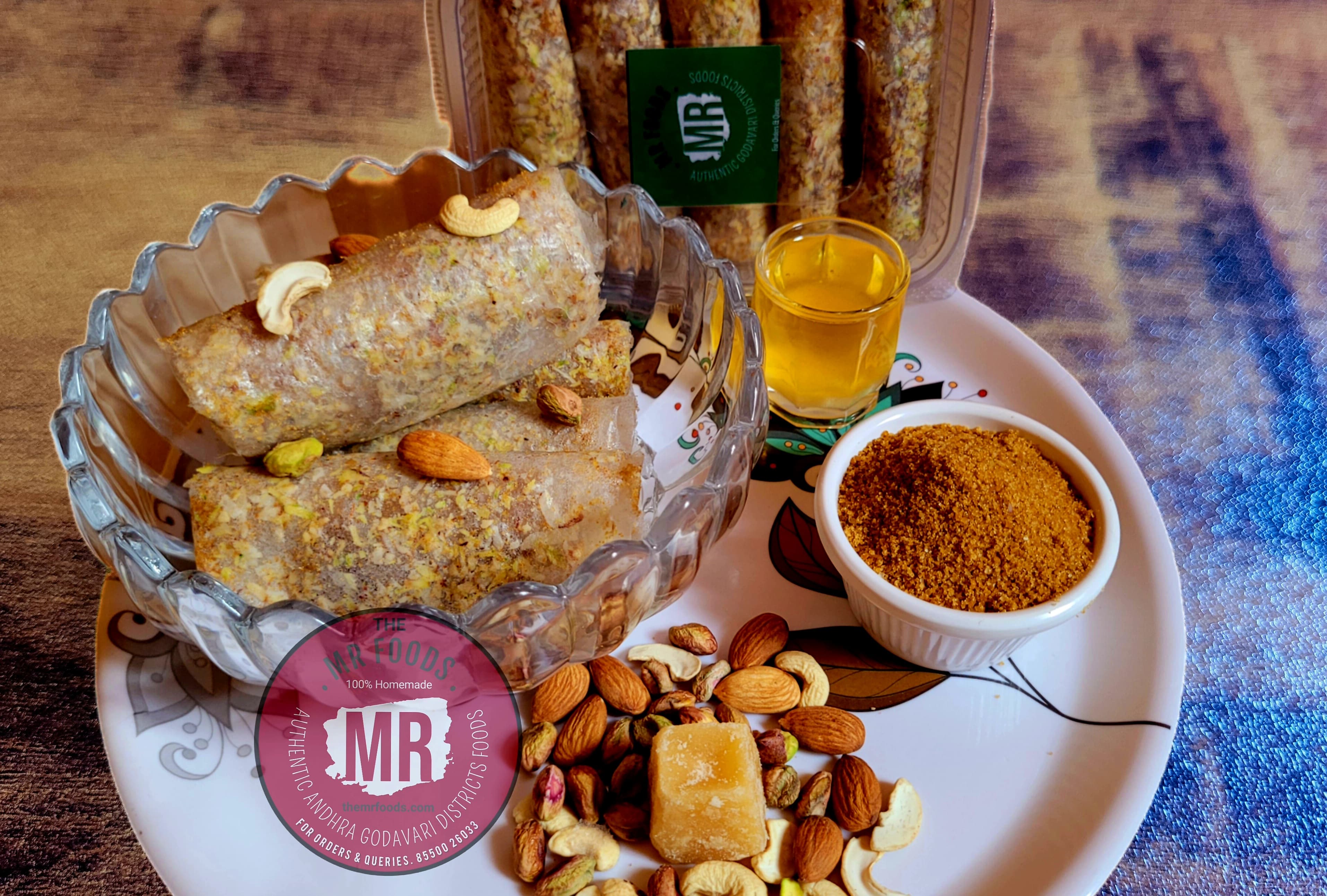 Dry fruit Bellam Putharekulu (Kaju, Pista, Badam & Ghee)