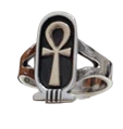 Egyptian Jewelry Cartouche Ring Gold and Silver