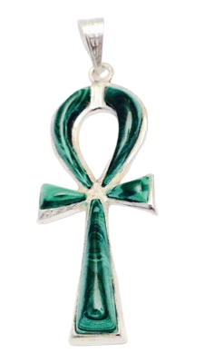 Egyptian Malachite Ankh Pendant