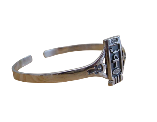 Egyptian 9.25 Silver Bangle Bracelet Silver