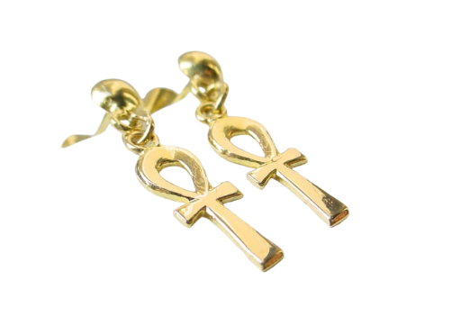 Egyptian Earrings Ankh Gold Plated
