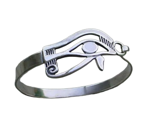 Egyptian Silver Horus Eye Bangle
