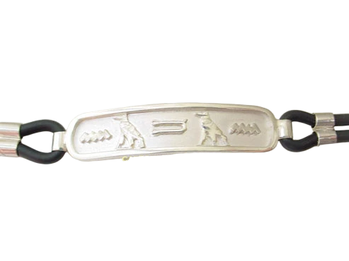 Cartouche Themed Bangle Bracelets Egyptian Silver 9.25 Silver
