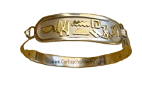 Cartouche Bracelet Egyptian Bangle Silver & Gold 9.25 Silver 7 1/2"