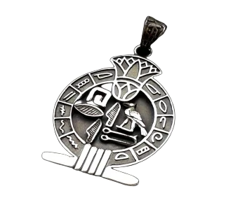  Silver Jewelry Cartouche Pendant Lotus