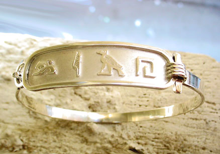 Timeless Jewelry Egyptian Arabic or Hieroglyphs Silver- or Gold-Plated Rings / # 62632403-P