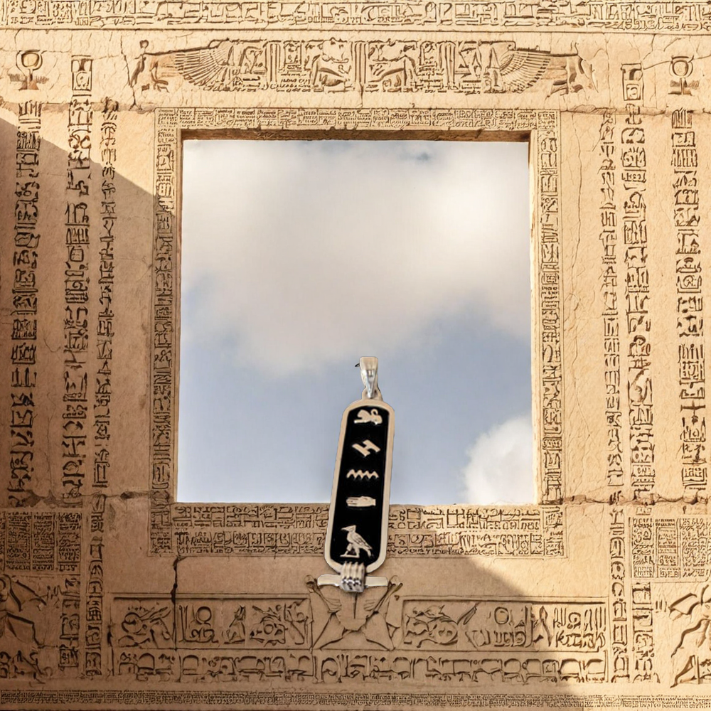 Egyptian Silver Cartouche with Osiris Or Your Name Hieroglphics