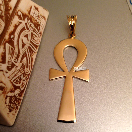 Egyptian Jewelry & Gifts 18K Plated Gold Ankh Pendant
