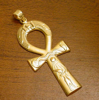 Egyptian Jewelry . Com | 18K Gold Ankh Pendant