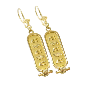 Gold - Plated Crafted Earrings Egyptian Personalized