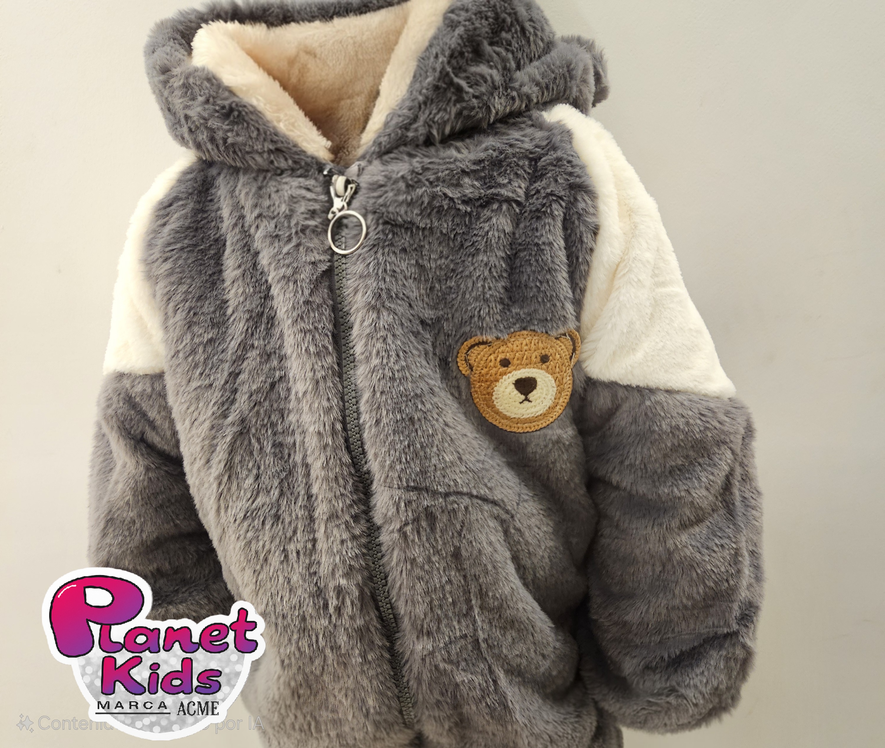 Chaqueta de peluche para niños. Oso