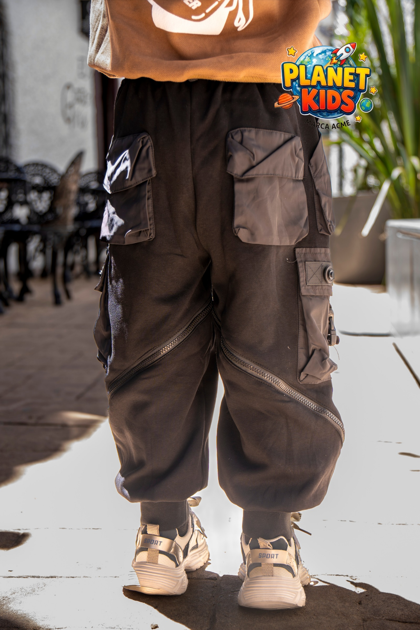 Pantalón Jogger Cargo Niño Cremalleras