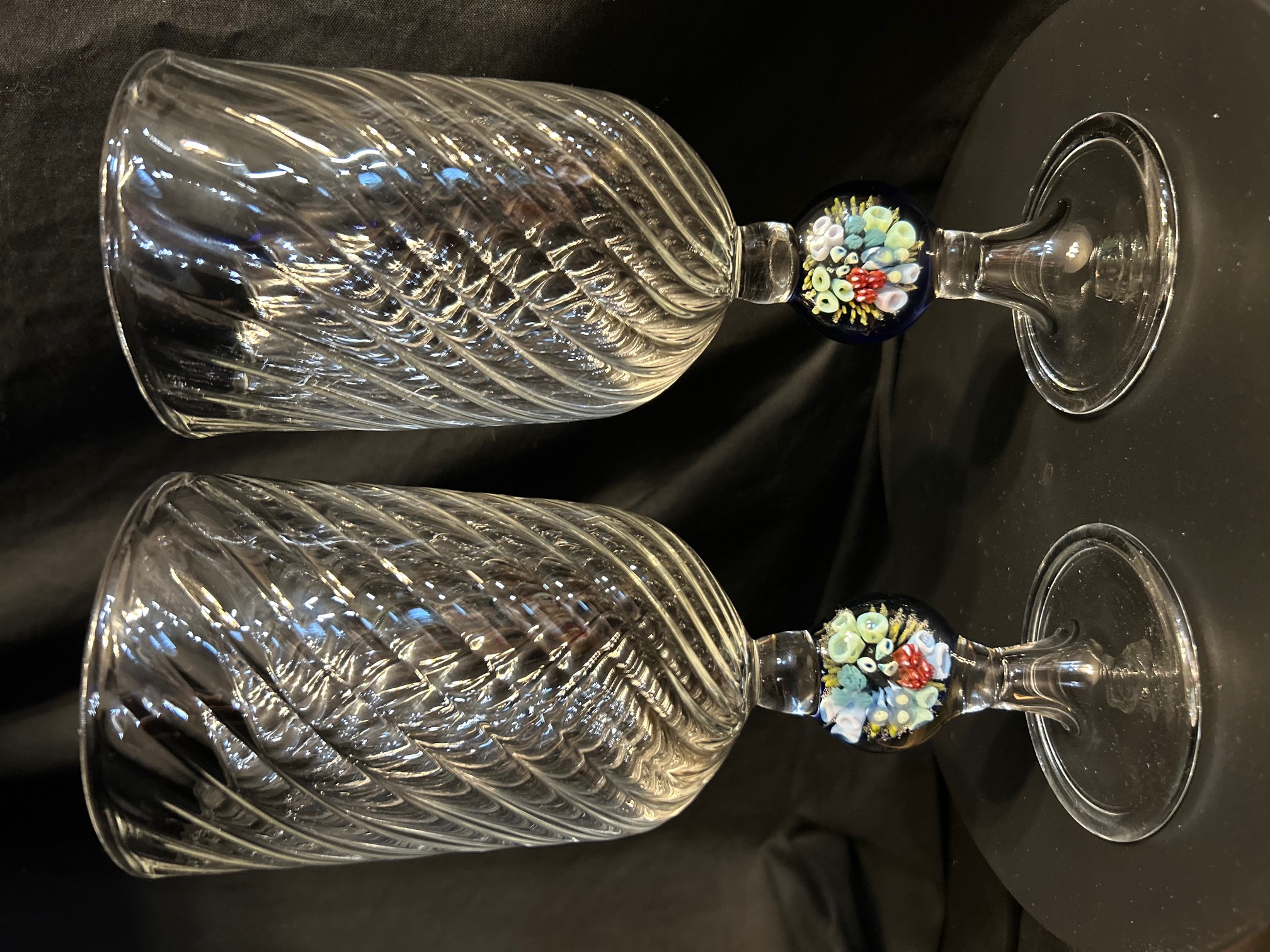 Handcrafted Scalloped Glass Goblets