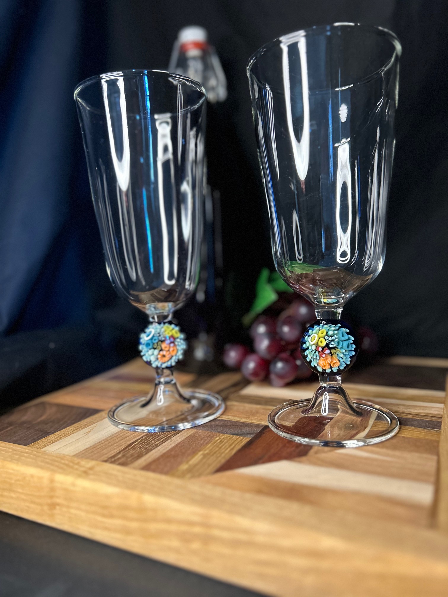 Handcrafted Glass Full Pint Goblets