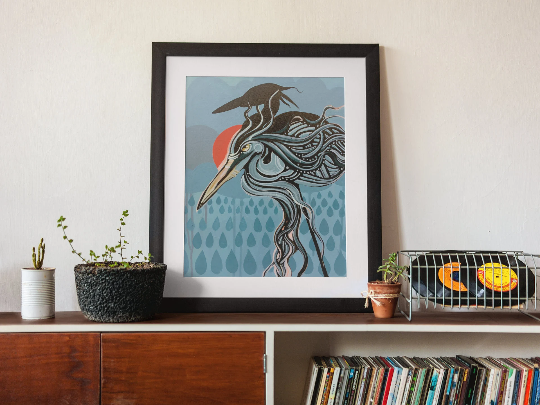 Blue Heron - Art Print