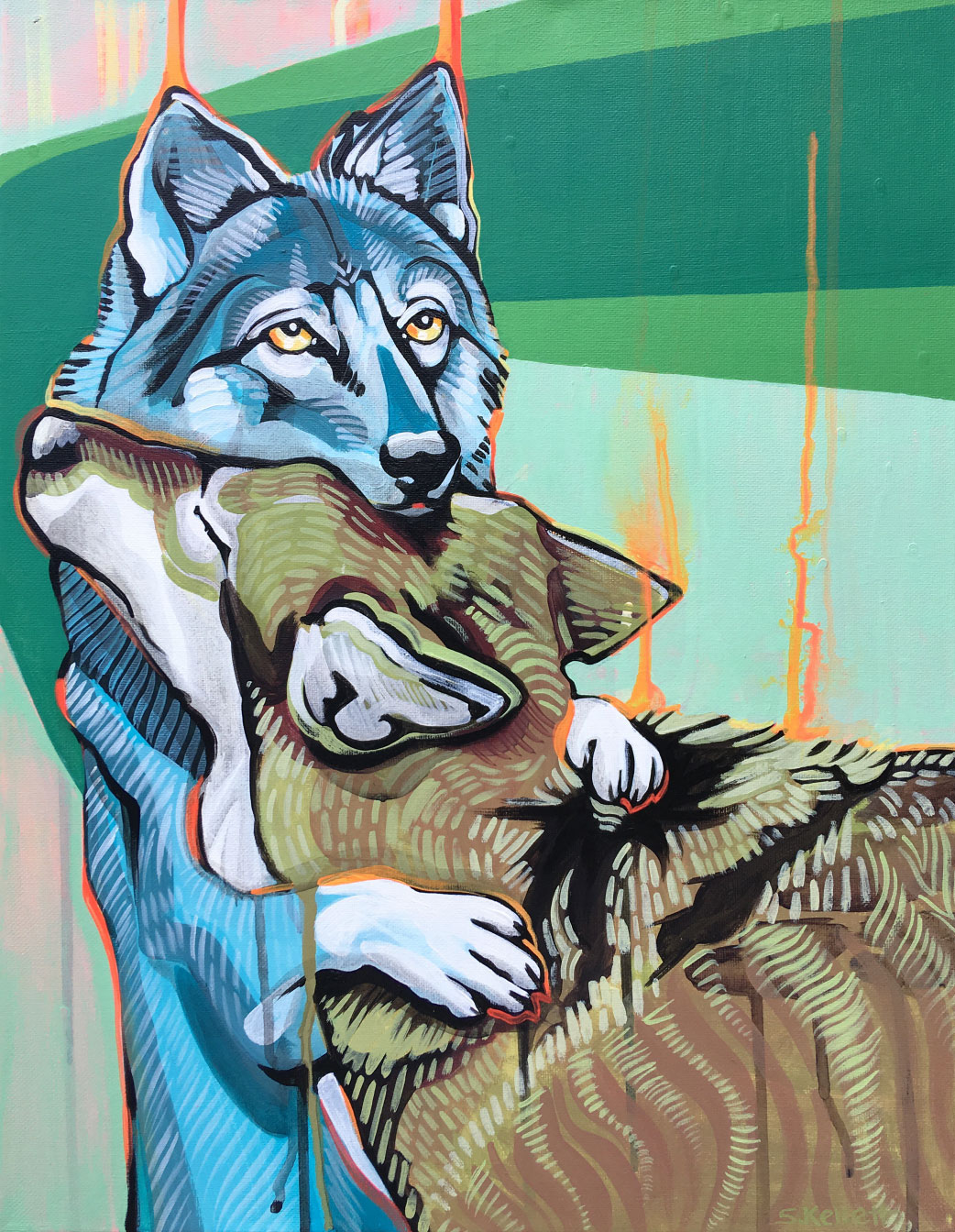 Wolf Hug - Art Print