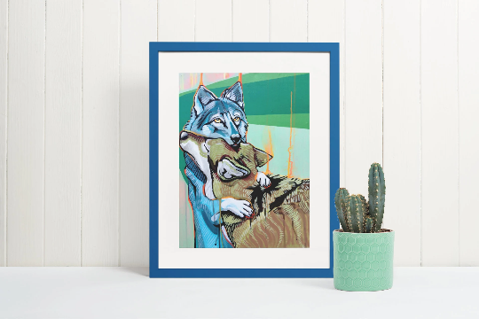 Wolf Hug - Art Print