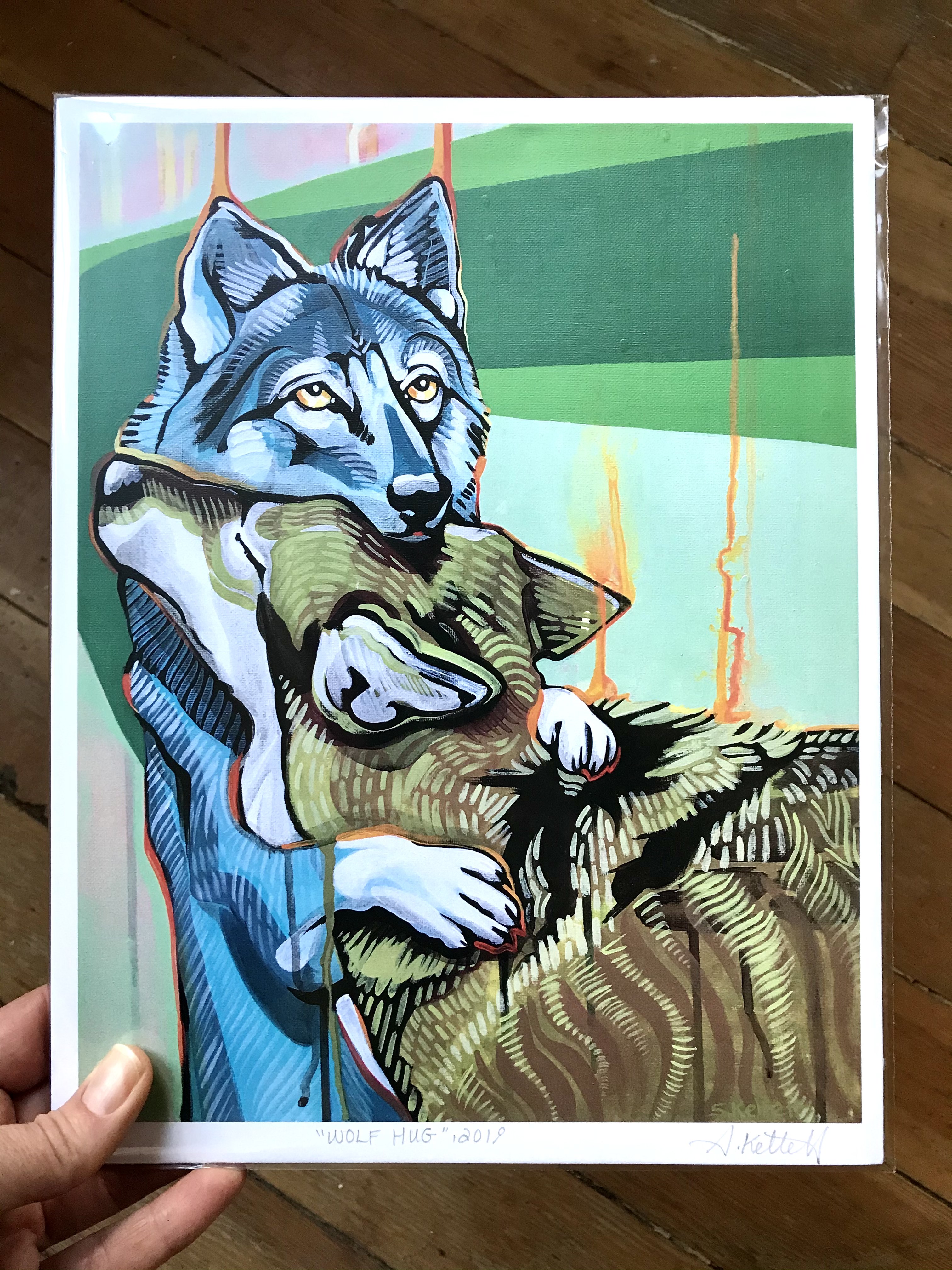 Wolf Hug - Art Print