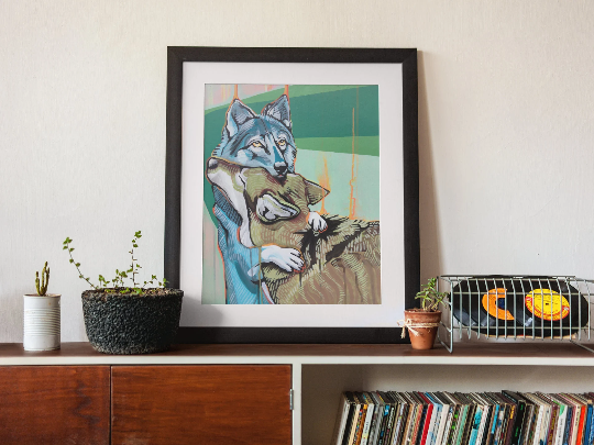 Wolf Hug - Art Print