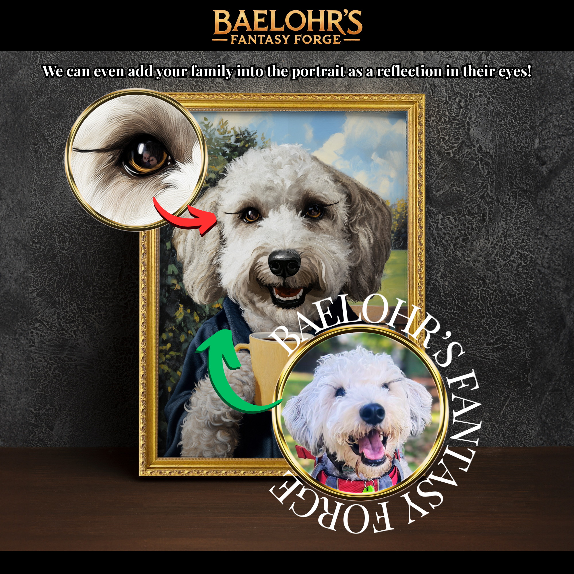 Custom Anthropomorphic Pet Portrait Commission