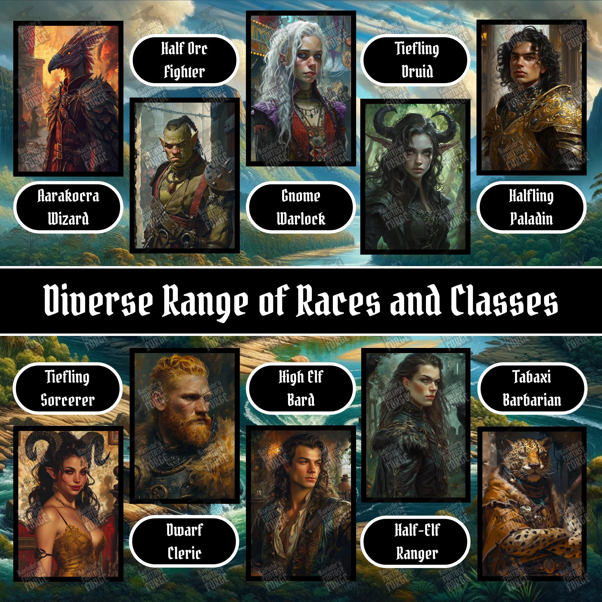 100 D&D Character Portraits Mega Pack Vol10