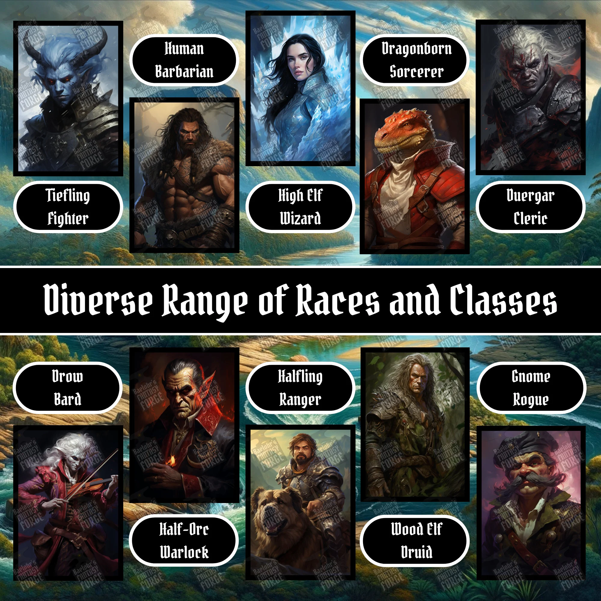 100 D&D Character Portraits Mega Pack Vol6
