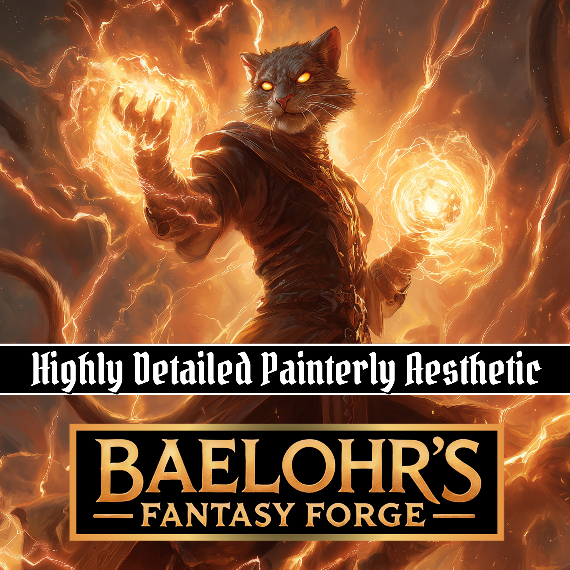 20 D&D Tabaxi Spellcaster Character Portrait Pack Vol1
