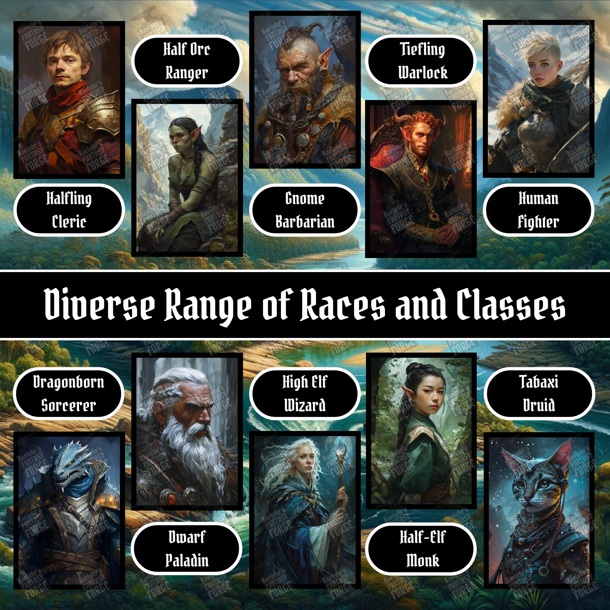100 D&D Character Portraits Mega Pack Vol9