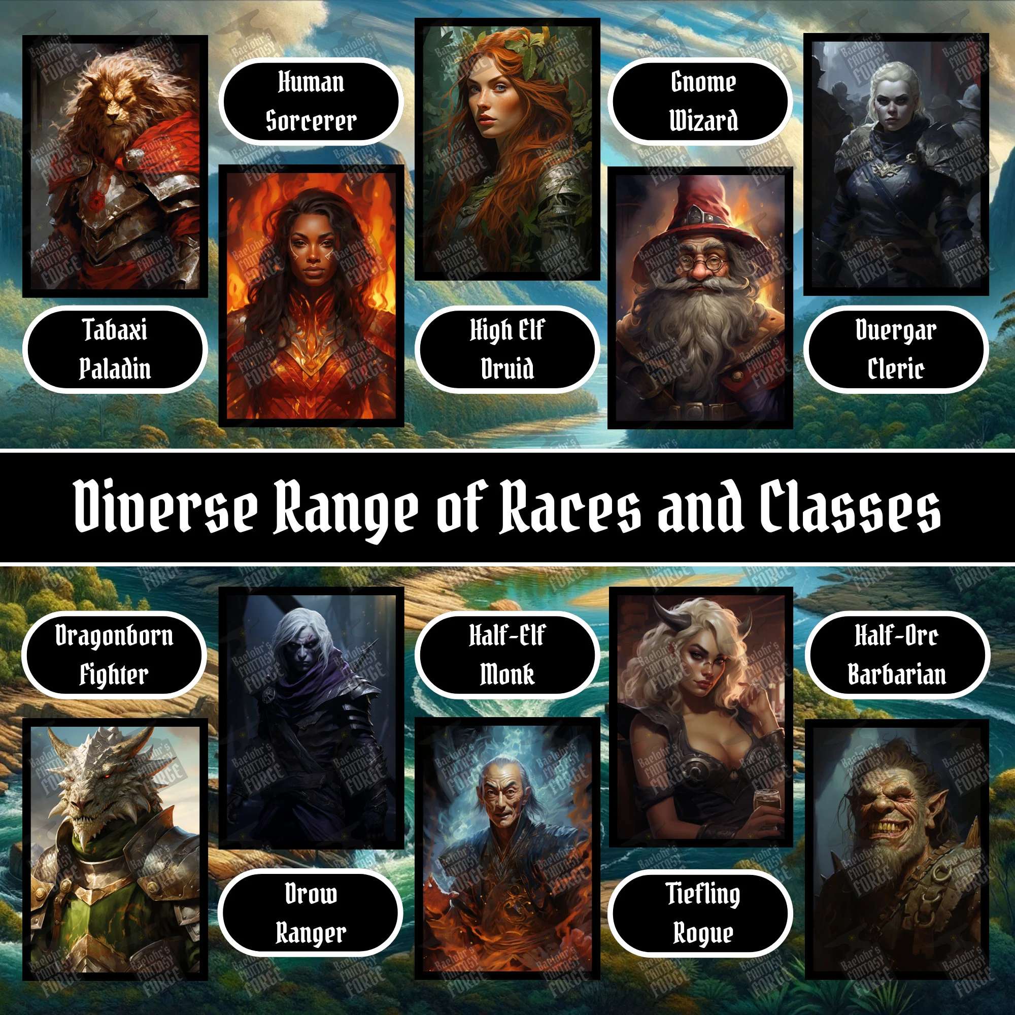 100 D&D Character Portraits Mega Pack Vol2