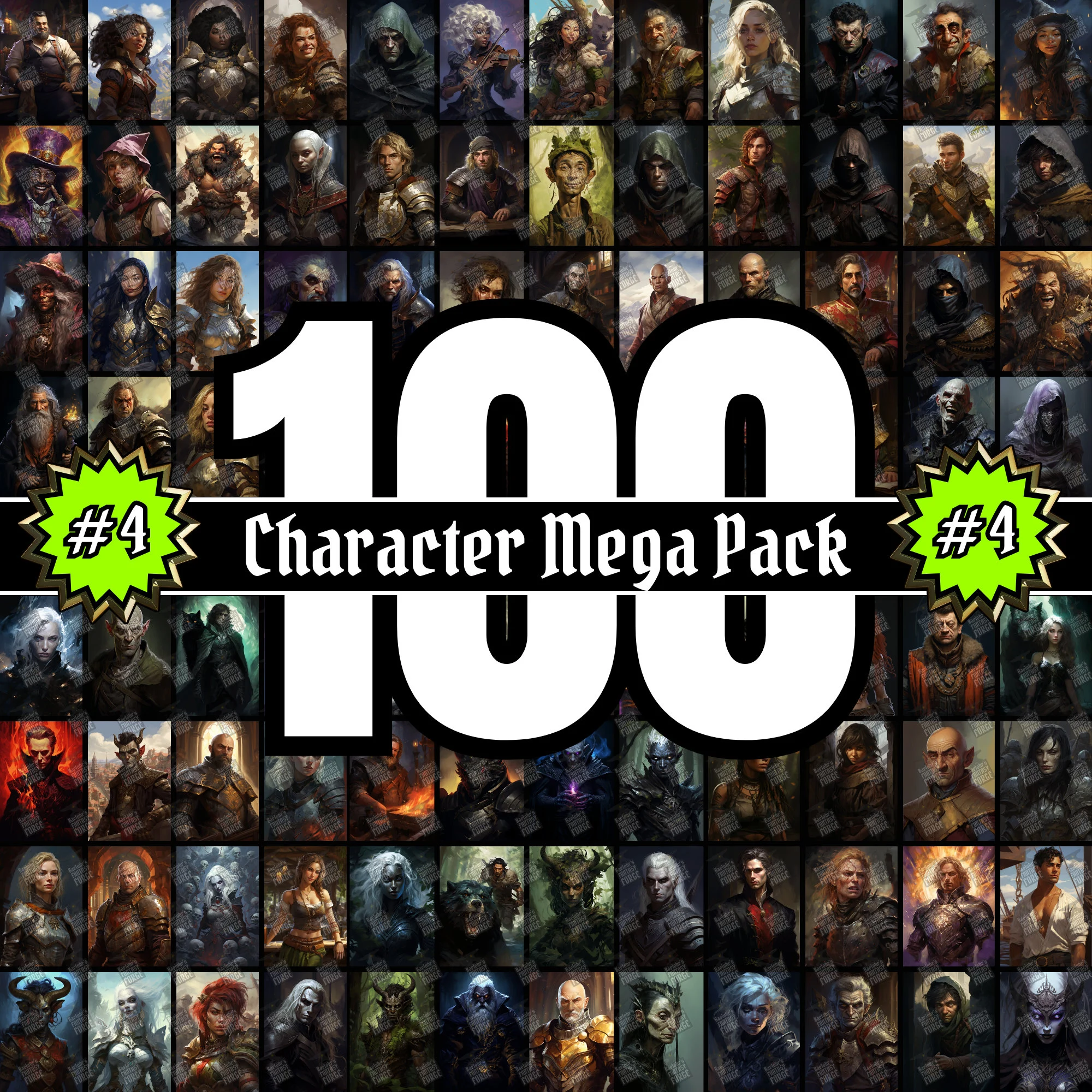 100 D&D Character Portraits Mega Pack Vol4