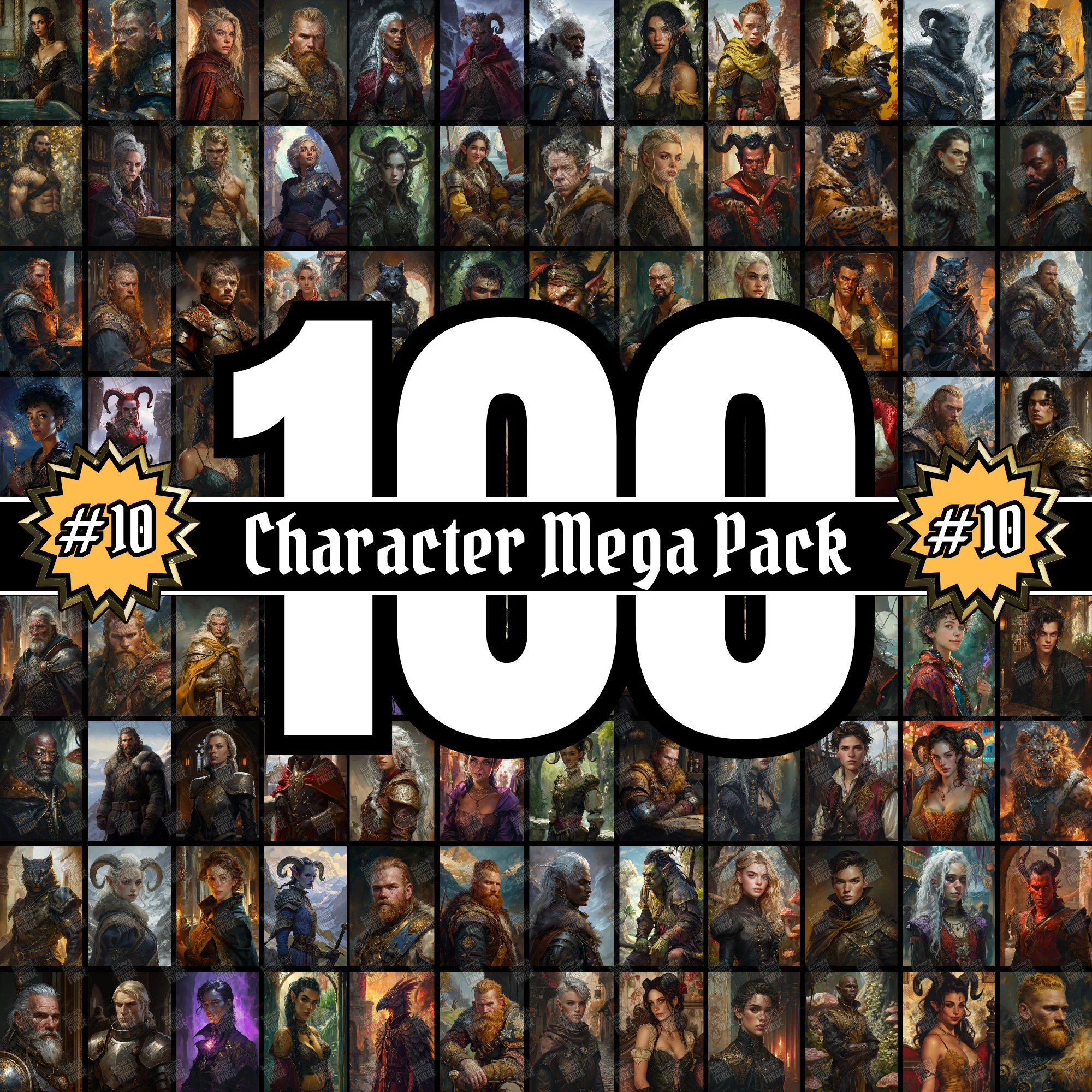 100 D&D Character Portraits Mega Pack Vol10