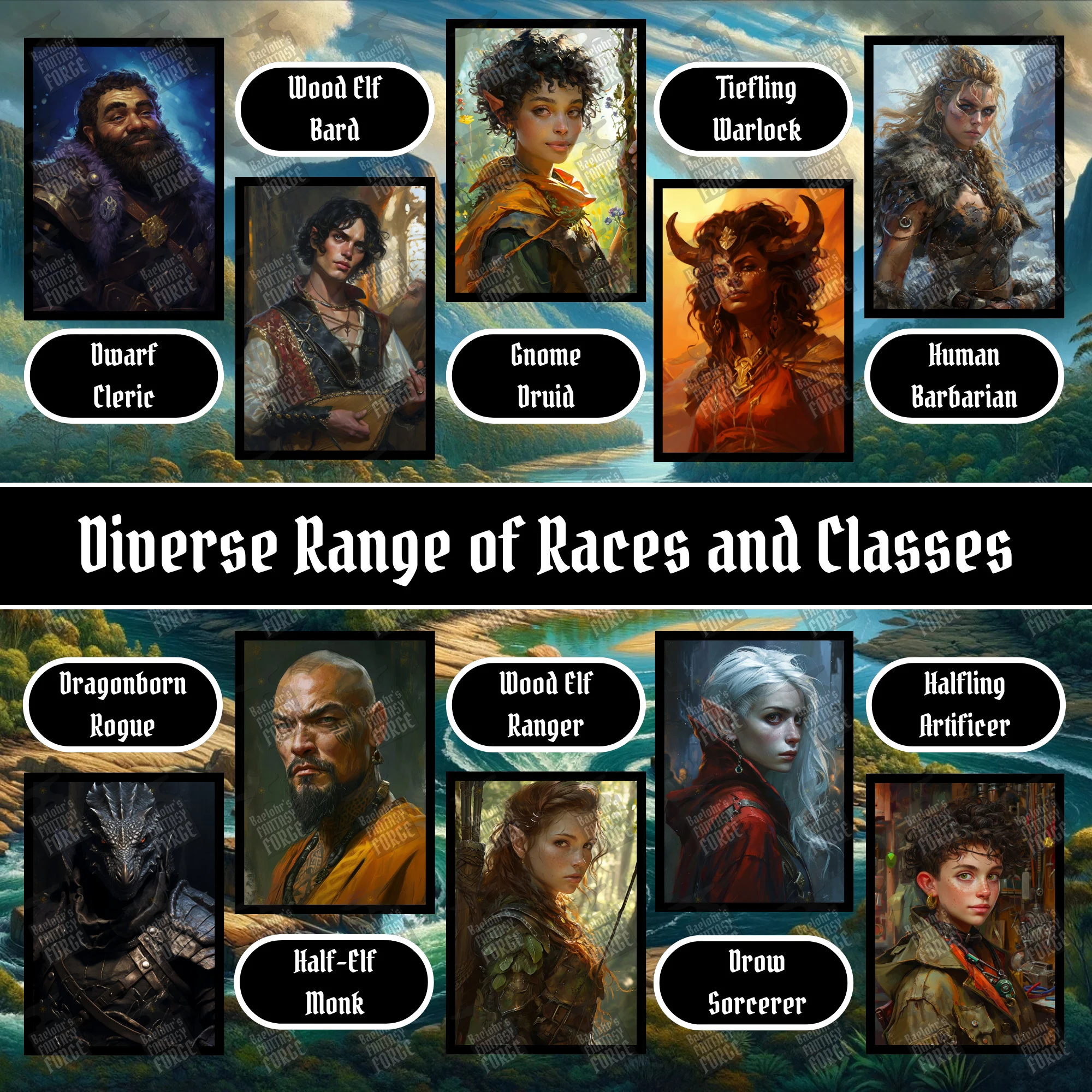 100 D&D Character Portraits Mega Pack Vol8