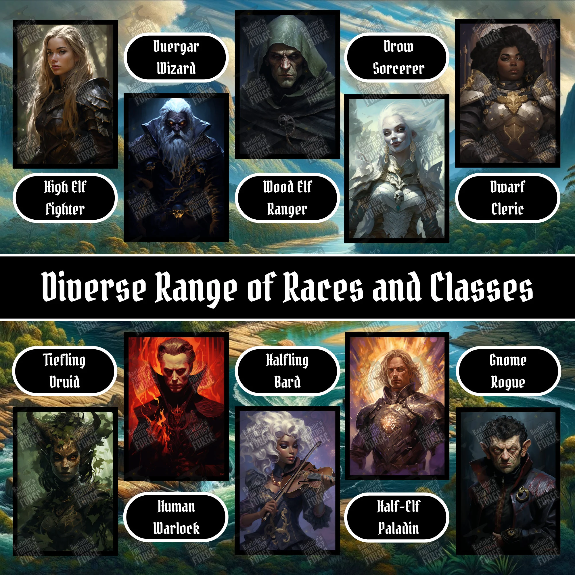 100 D&D Character Portraits Mega Pack Vol4