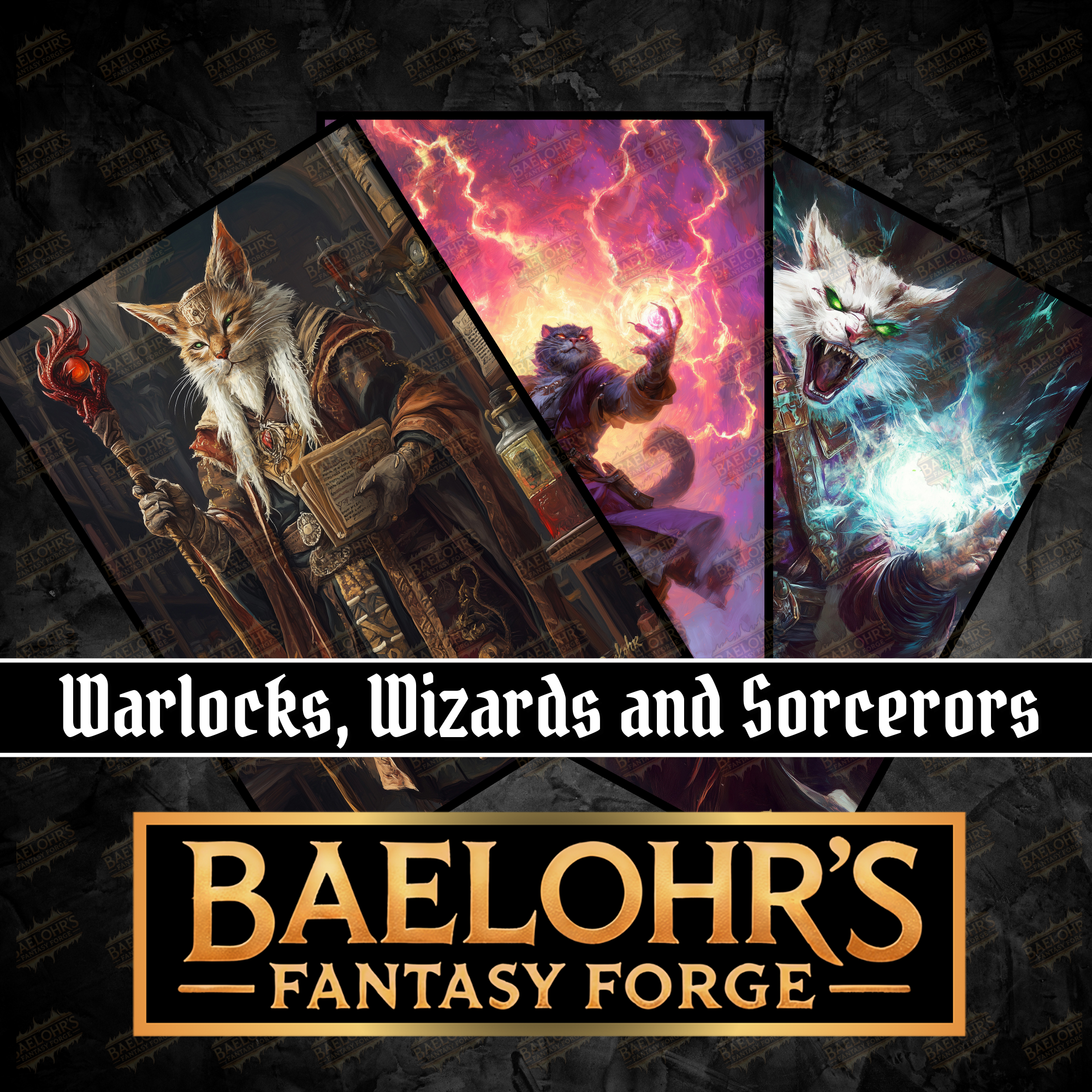 20 D&D Tabaxi Spellcaster Character Portrait Pack Vol1