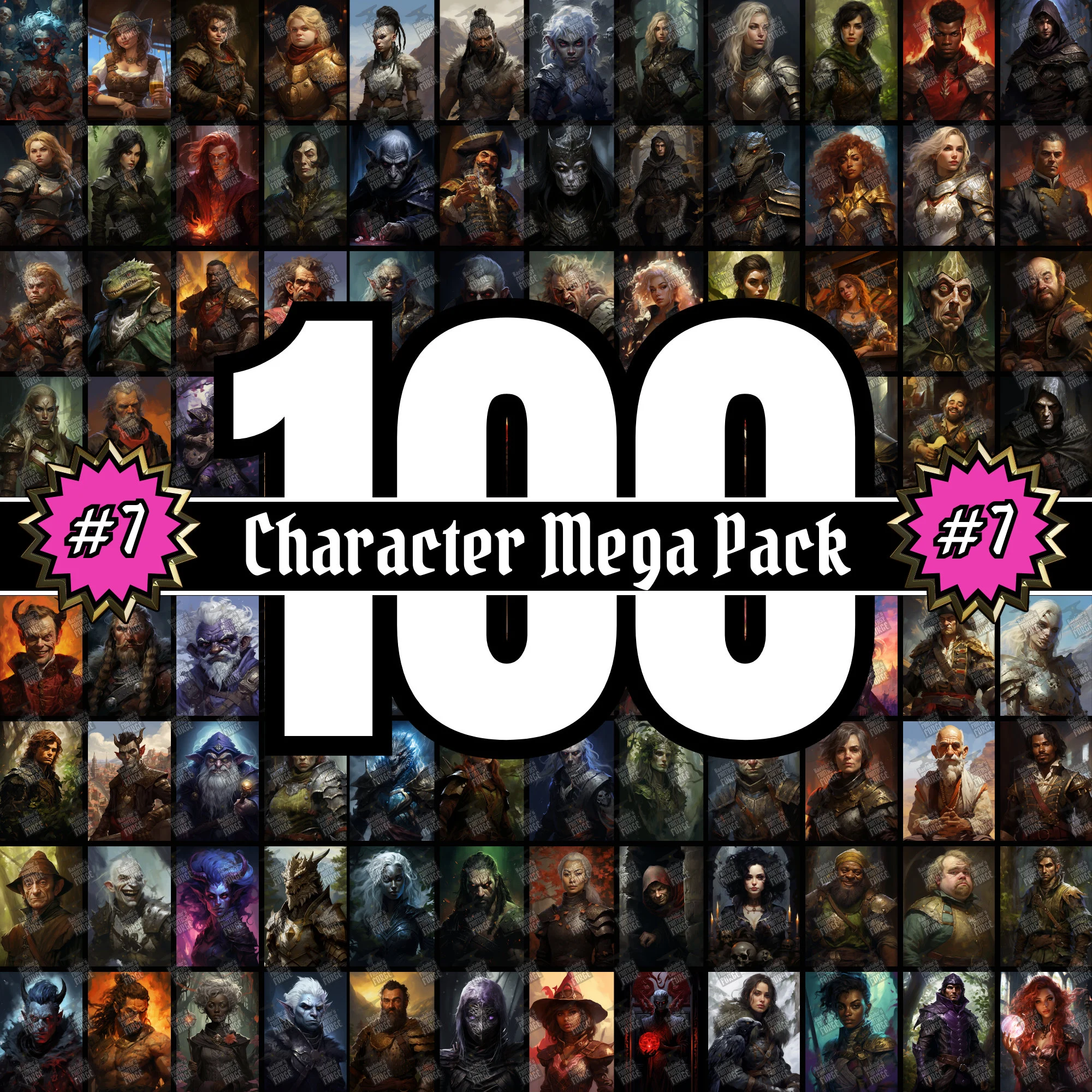 100 D&D Character Portraits Mega Pack Vol7