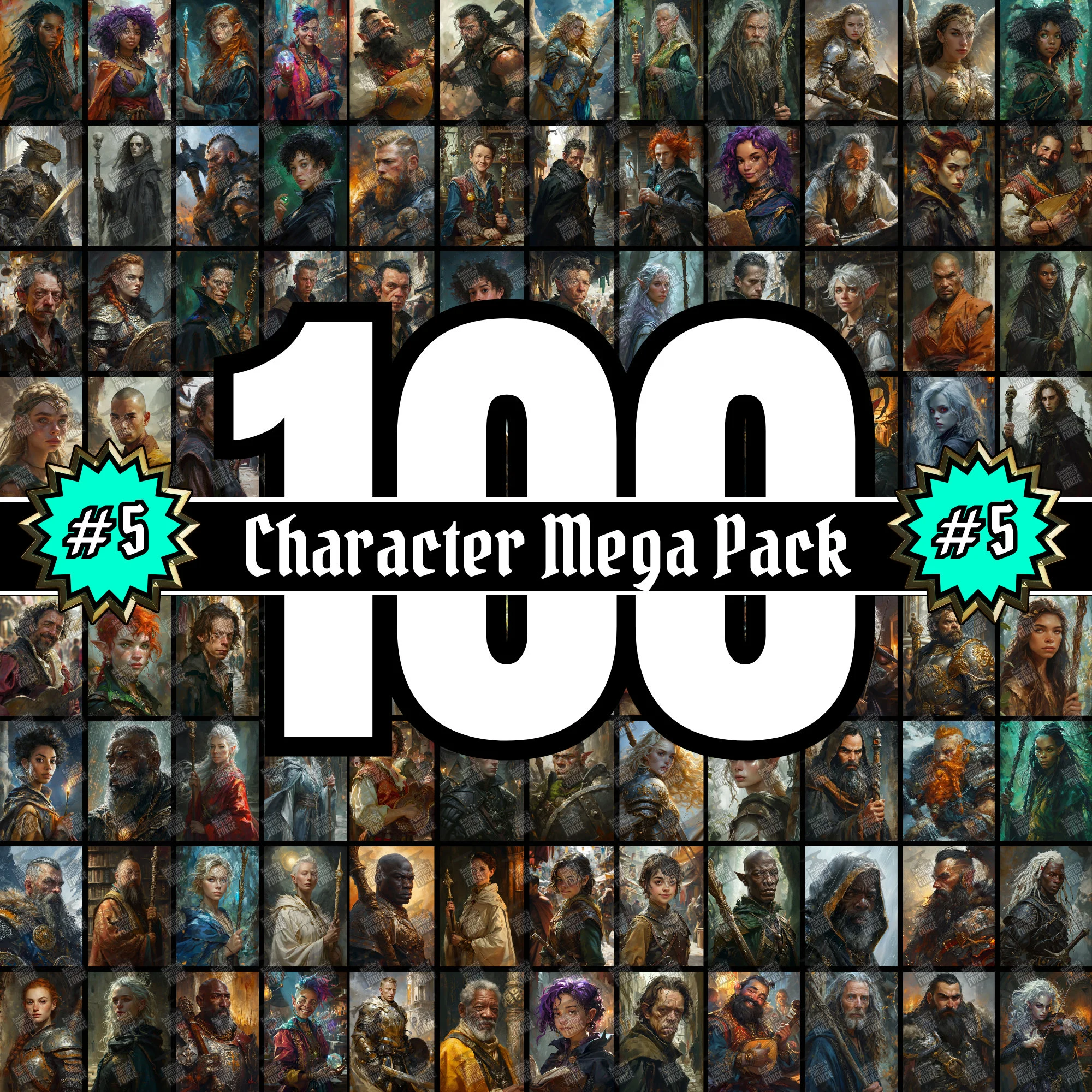 100 D&D Character Portraits Mega Pack Vol5