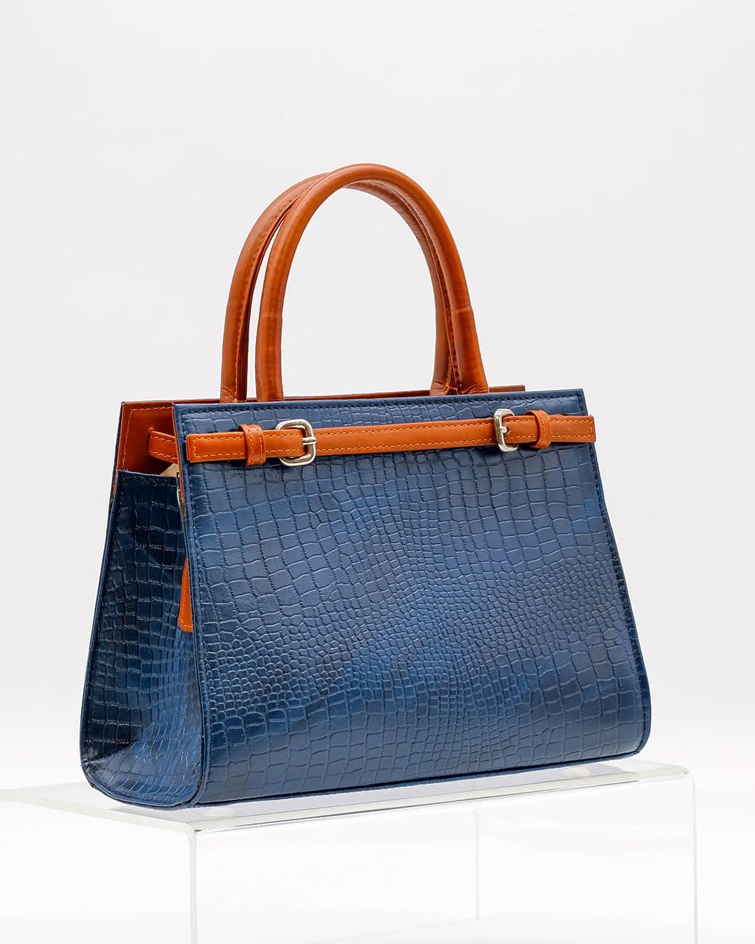Bolso de cuero con patrón de cocodrilo