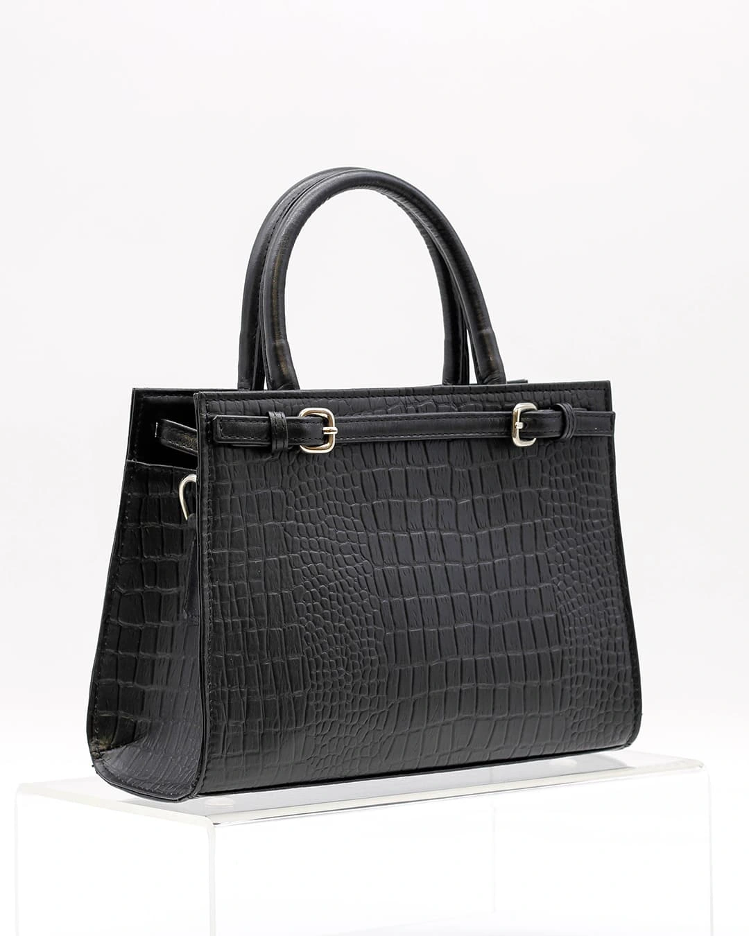 Bolso de cuero con patrón de cocodrilo